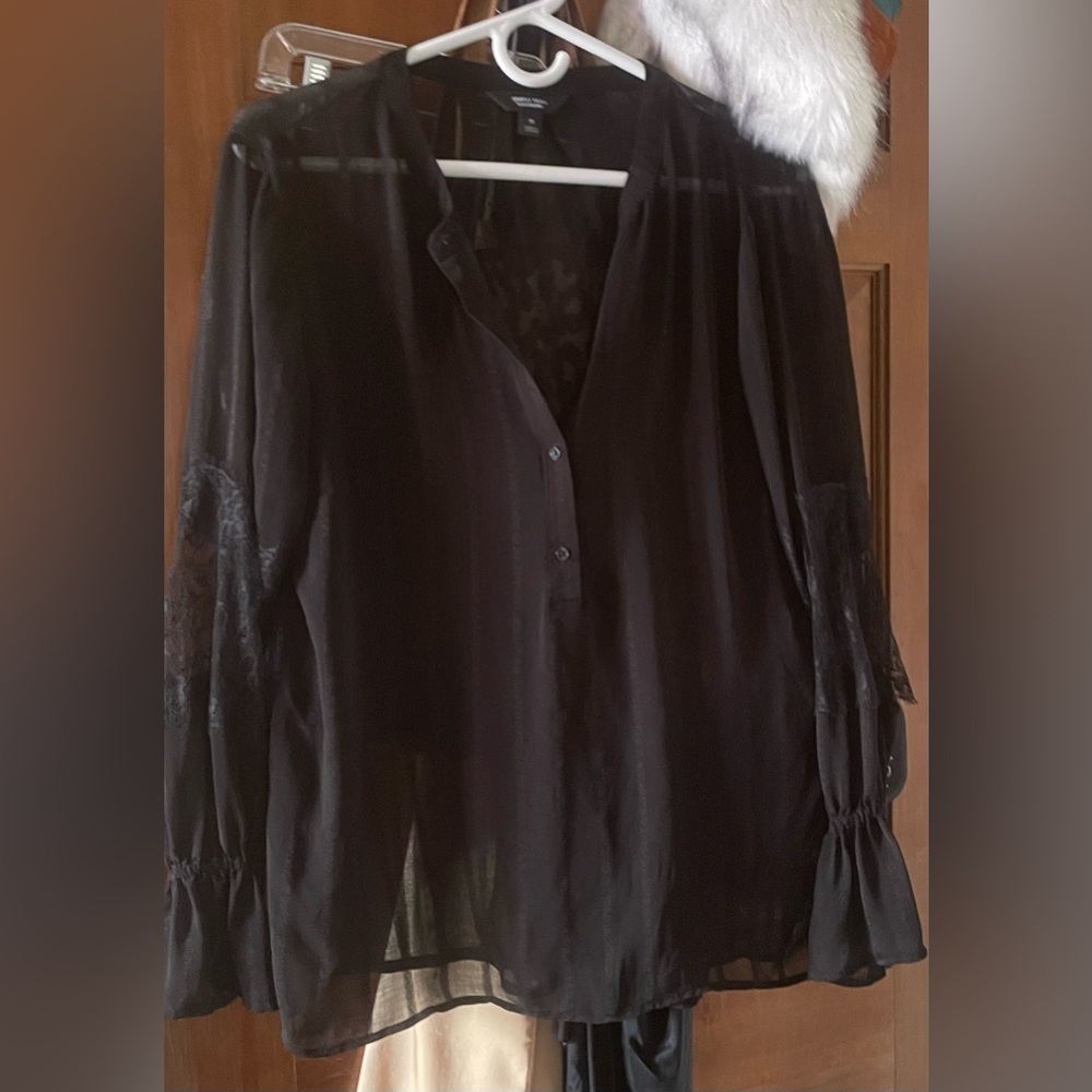 Simply Vera Vera Wang Black Sheer Blouse